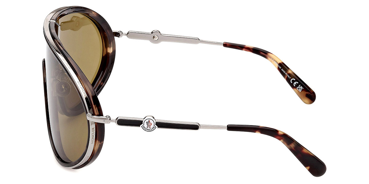 Color: Olive Havana/Light Ruthenium (55N) - Moncler ML0222Vangarde55N00