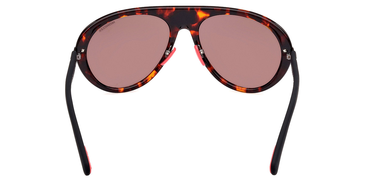 Color: Shiny Red Havana (52E) - Moncler ML0240Navigaze52E57