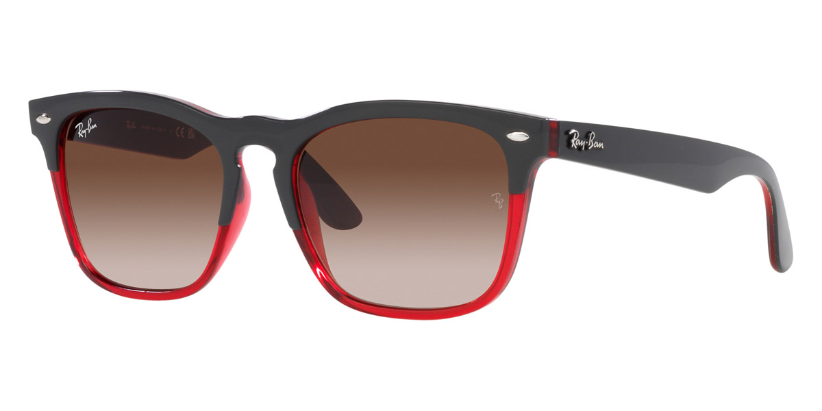 Color: Gray on Transparent Red (663113) - Ray-Ban RB448766311354