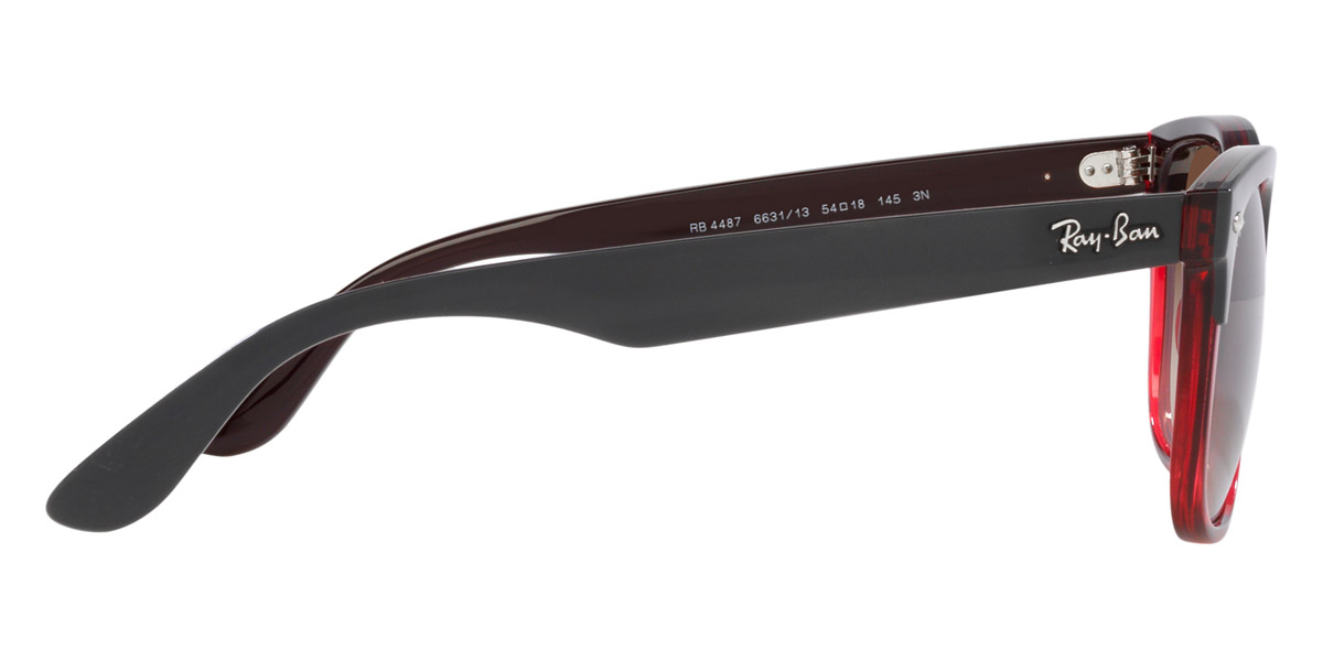 Color: Gray on Transparent Red (663113) - Ray-Ban RB448766311354