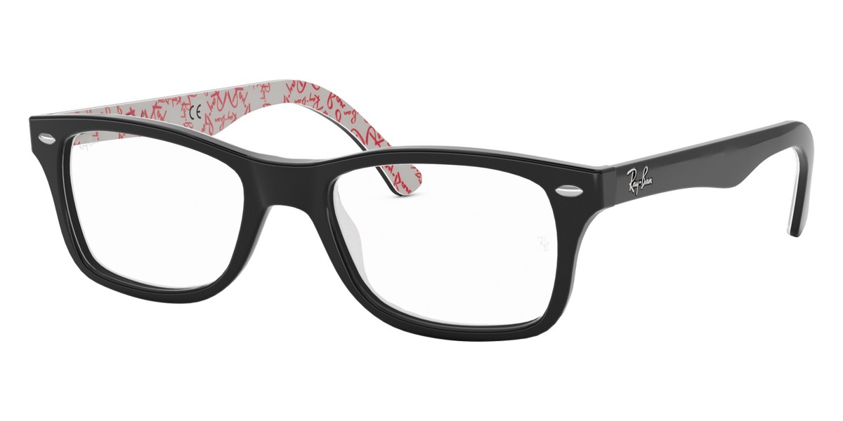 Ray-Ban™ RX5228 5014 53 Black On Texture White Eyeglasses