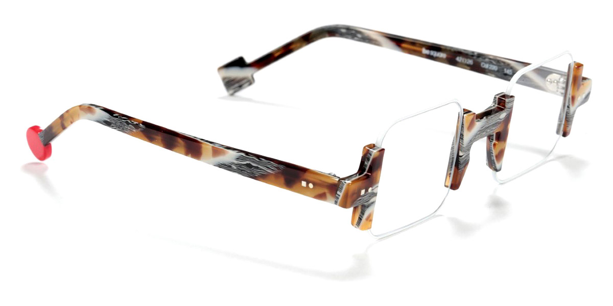 Color: Satin White/Shiny Vintage Tortoise (220) - Sabine Be SBESQU220139542