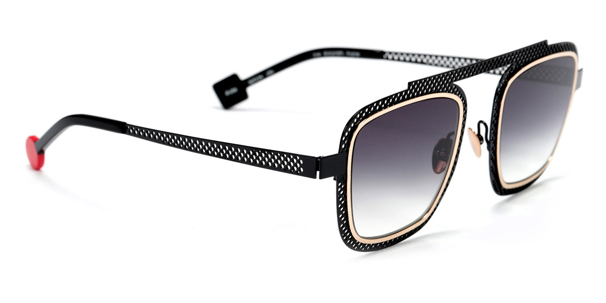 Color: Glossy Black Perforated/Polished Rose Gold (656) - Sabine Be SBEBOYHOLES656197852