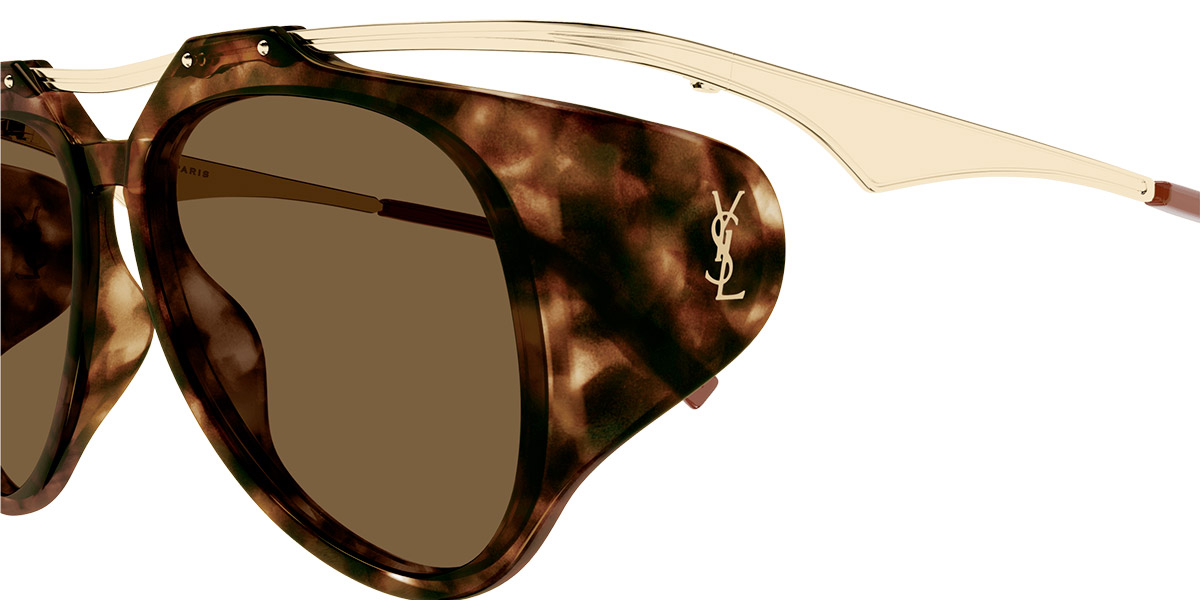 Color: Havana/Gold (002) - Saint Laurent SLM137AMELIA00255