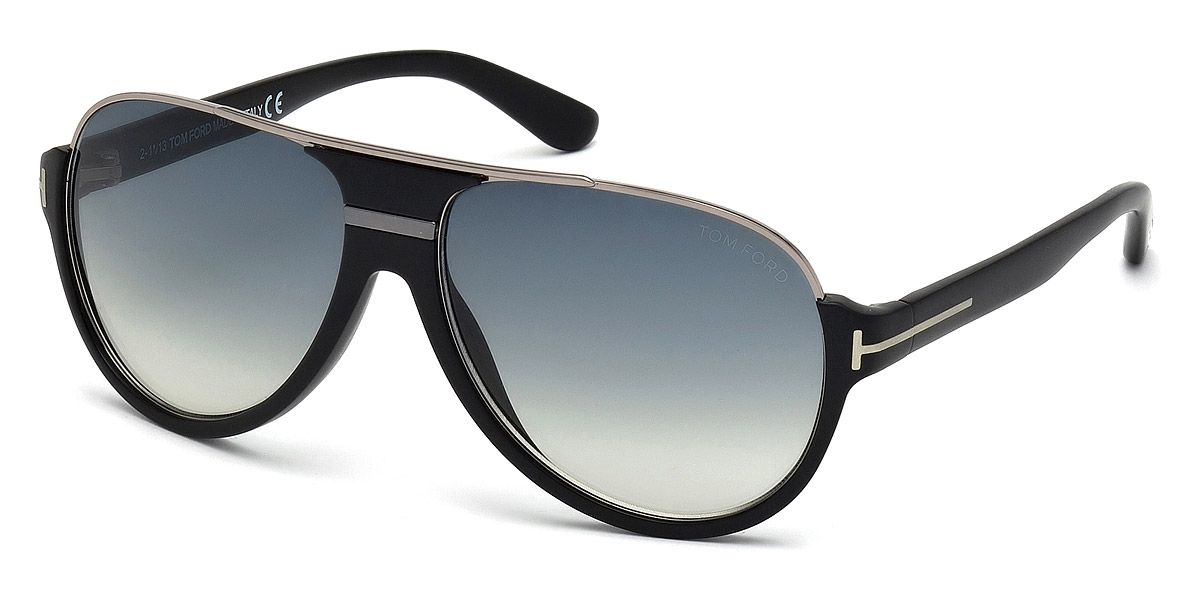 Color: Matte Black/Shiny Dark Ruthenium (02W) - Tom Ford FT0334Dimitry02W59