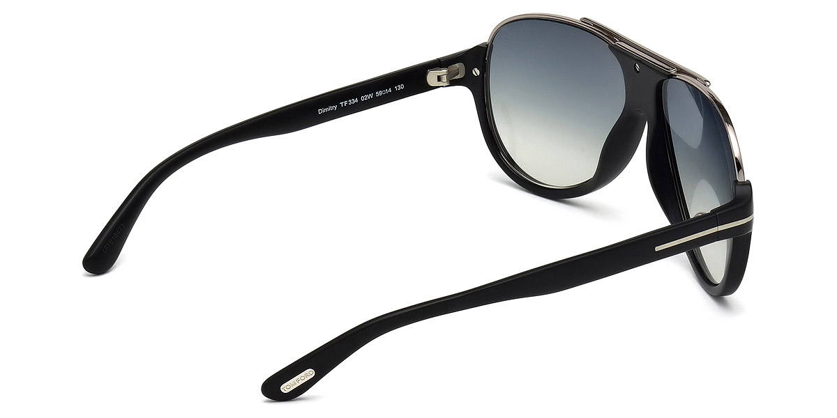 Color: Matte Black/Shiny Dark Ruthenium (02W) - Tom Ford FT0334Dimitry02W59