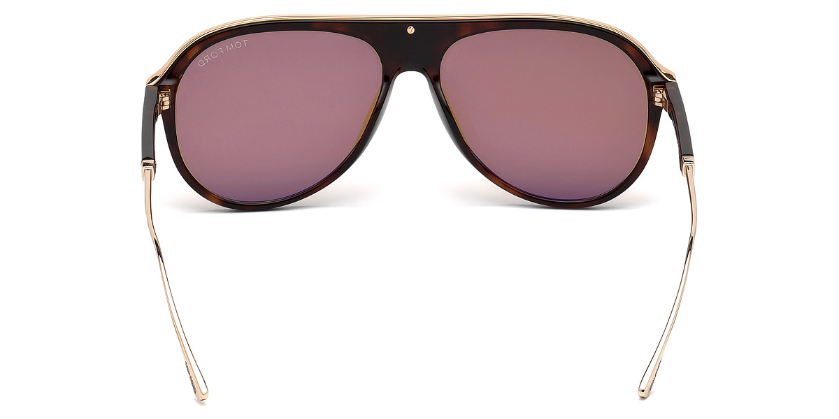 Color: Shiny Classic Dark Havana/Shiny Rose Gold (52E) - Tom Ford FT0624Nicholai-0252E57