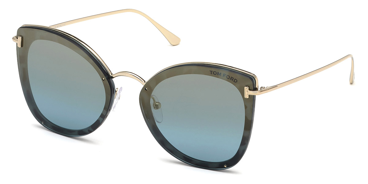 Color: Shiny Light Blue/Shiny Pale Gold (55X) - Tom Ford FT0657Charlotte55X62