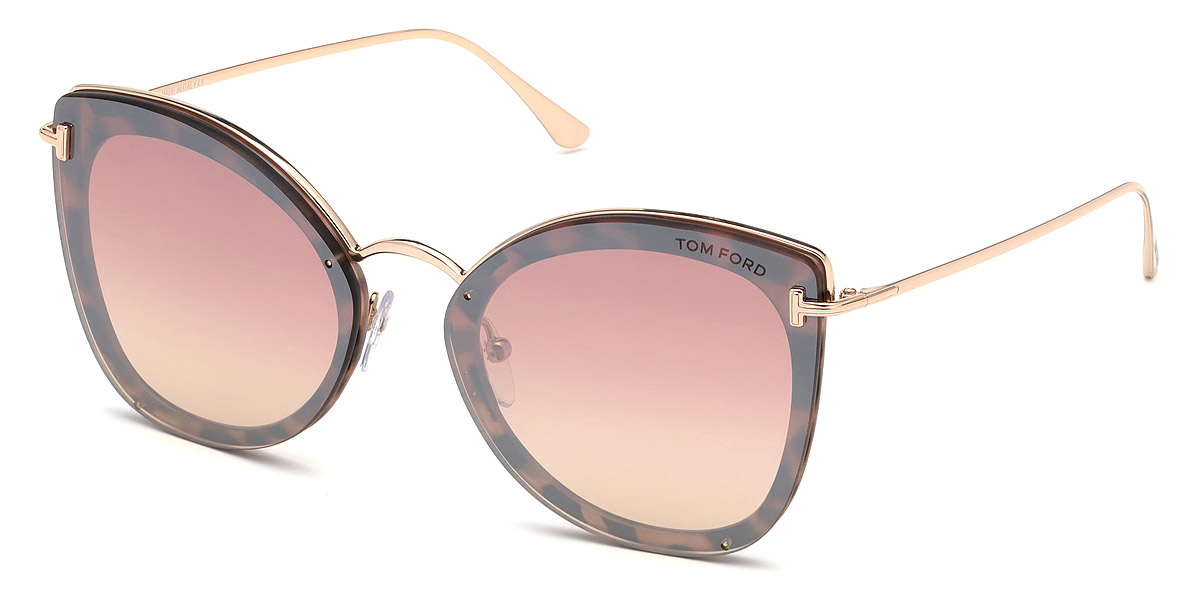 Color: Vintage Pink Havana/Shiny Rose Gold (55Z) - Tom Ford FT0657Charlotte55Z62