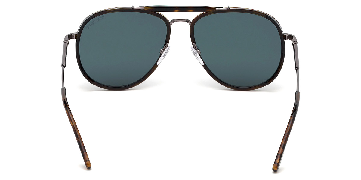 Color: Shiny Dark Havana Acetate/Shiny Dark Ruthenium (52N) - Tom Ford FT0666Tripp52N58