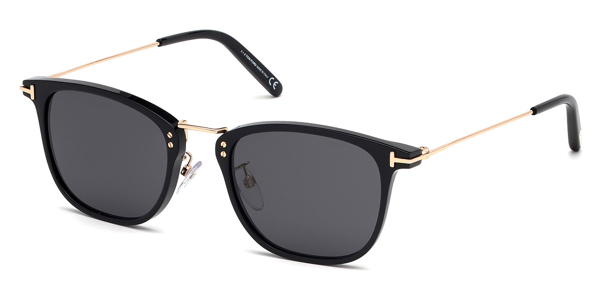 Color: Shiny Black/Shiny Rose Gold (01A) - Tom Ford FT0672Beau01A53