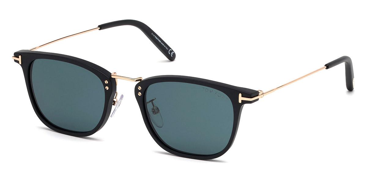 Color: Matte Black/Shiny Rose Gold (02N) - Tom Ford FT0672Beau02N53