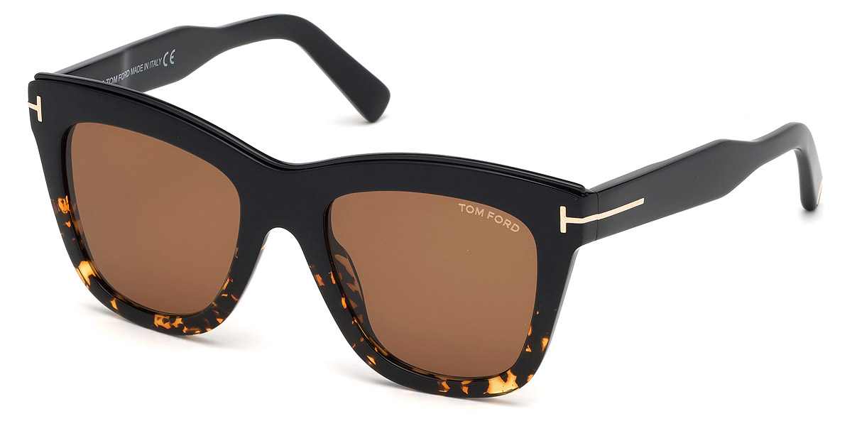 Color: Shiny Black to Dark Havana/Shiny Black (05E) - Tom Ford FT0685Julie05E52