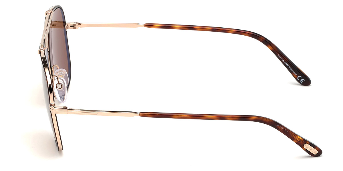 Color: Shiny Rose Gold/Red Havana Acetate (28E) - Tom Ford FT0693Benton28E58