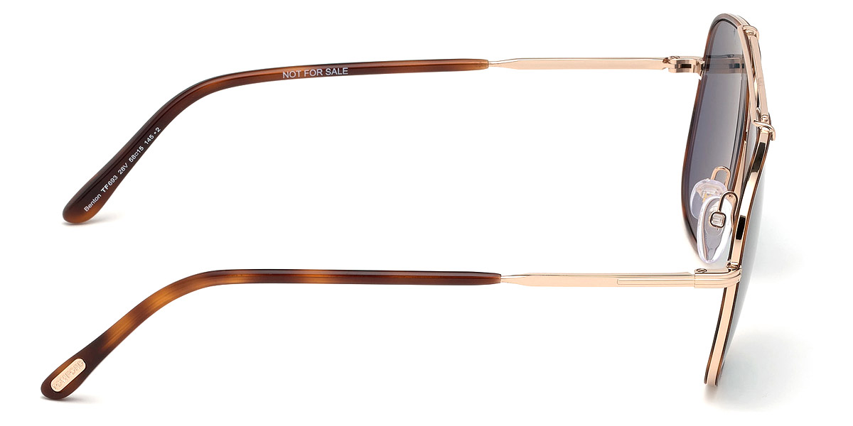 Color: Shiny Rose Gold/Classic Havana Acetate (28V) - Tom Ford FT0693Benton28V58