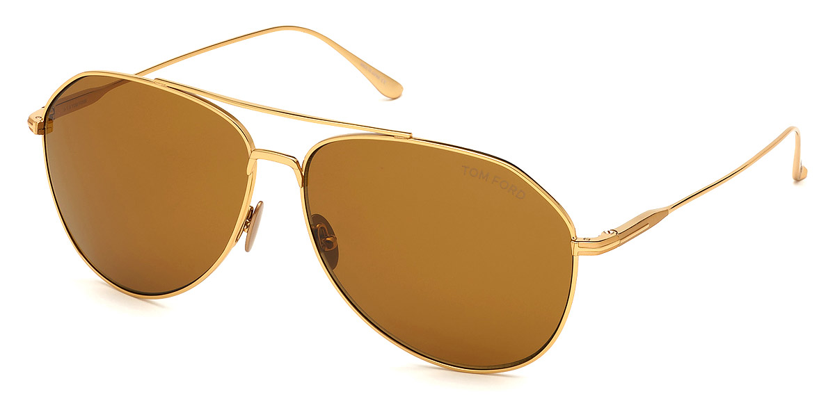 Color: Shiny TF Yellow Gold Titanium (30E) - Tom Ford FT0747Cyrus30E62