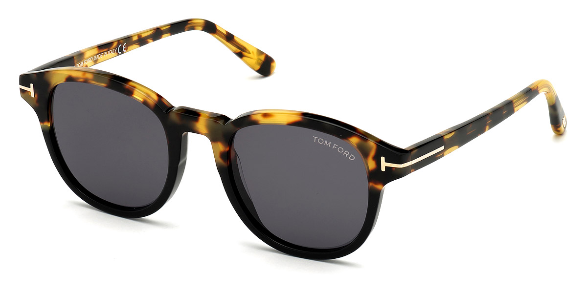 Color: Shiny Tortoise Clear-Cut Black (56A) - Tom Ford FT0752Jameson56A52