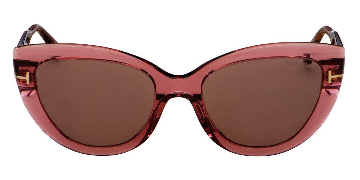 Tom Ford™ FT0762 Anya 42E 55 Shiny Transparent Antique Dark Pink Sunglasses