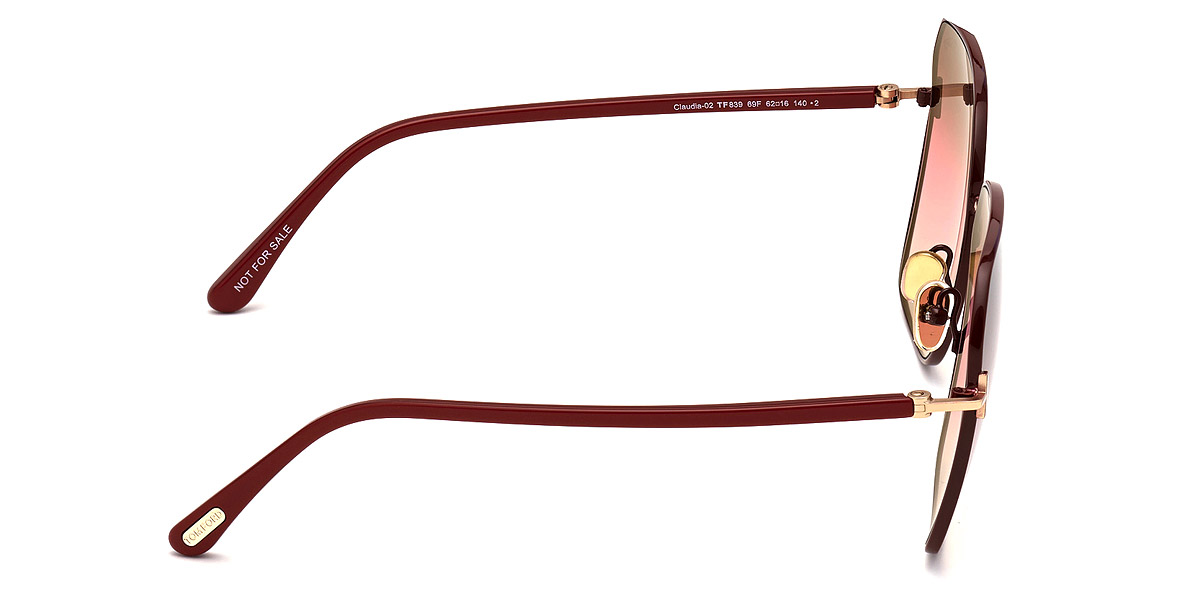 Color: Shiny Rose Gold/Shiny Bordeaux (69F) - Tom Ford FT0839Claudia-0269F62