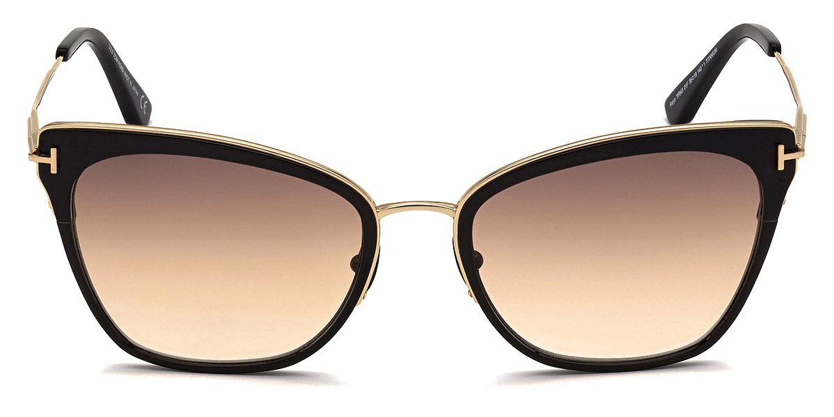 Tom Ford™ FT0843 Faryn 01F 56 Shiny Black with Shiny Rose Gold Sunglasses