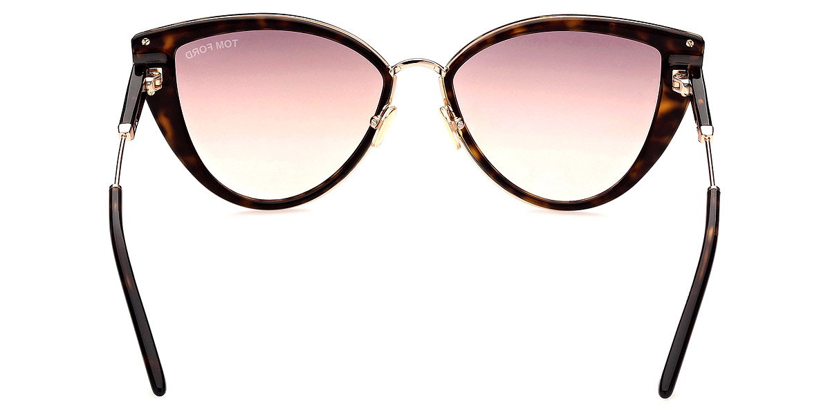 Color: Shiny Classic Dark Havana with Rose Gold (52F) - Tom Ford FT0868Anjelica-0252F57