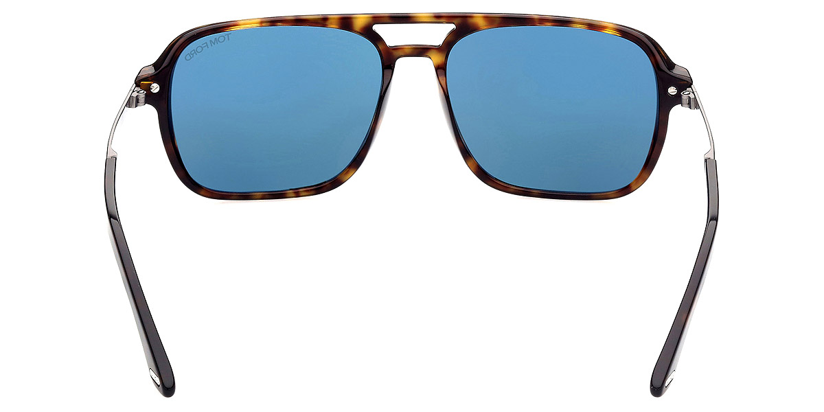 Color: Classic Dark Havana with Dark Ruthenium (52V) - Tom Ford FT0910Crosby52V59