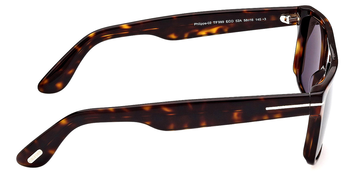 Color: Shiny Dark Havana/T Logo (52A) - Tom Ford FT0999Philippe-0252A58