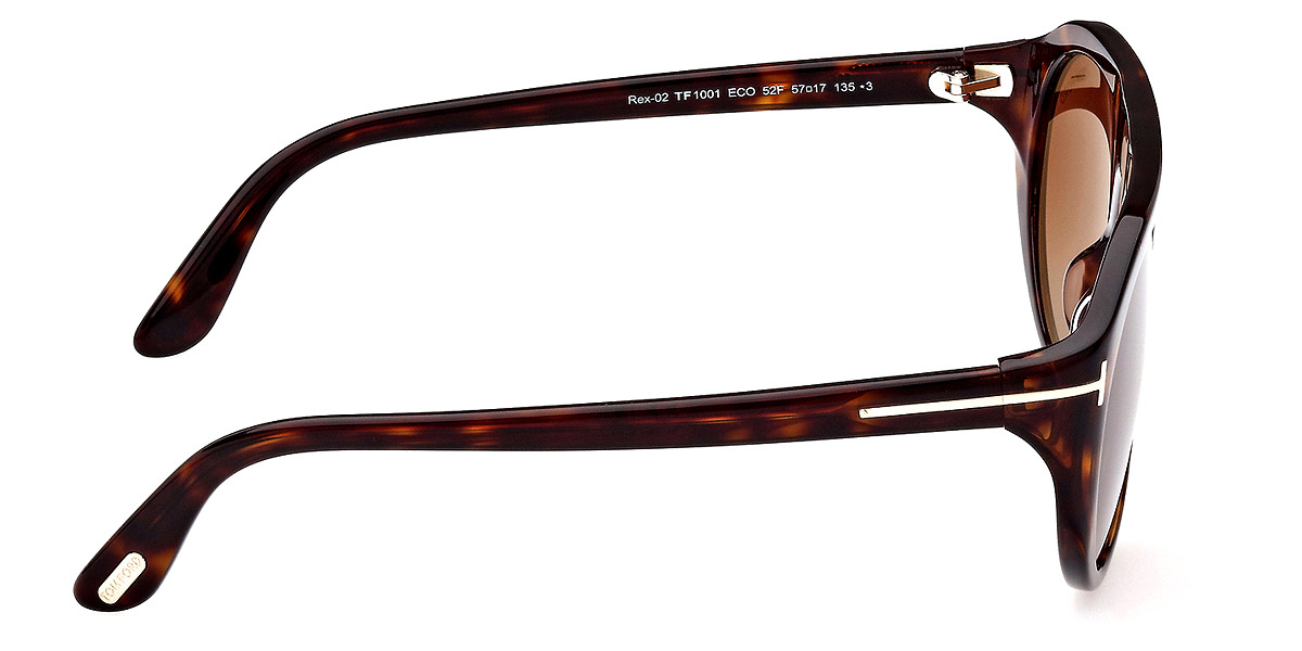 Color: Shiny Dark Havana/T Logo (52F) - Tom Ford FT1001Rex-0252F57