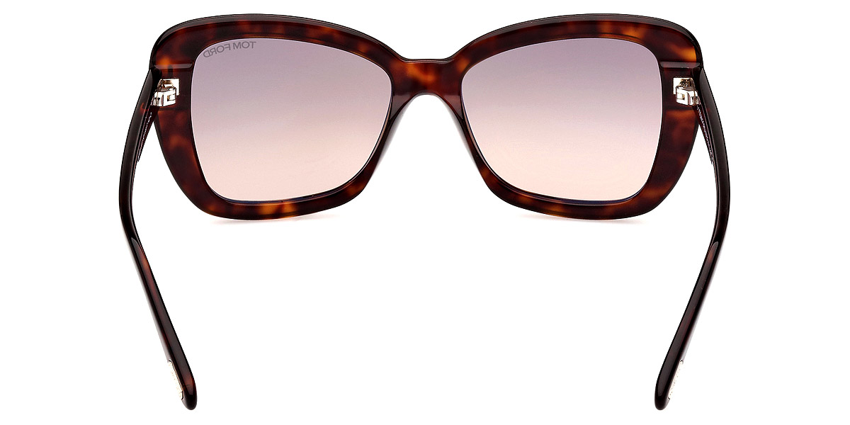 Color: Shiny Dark Havana/T Logo (52F) - Tom Ford FT1008Maeve52F55