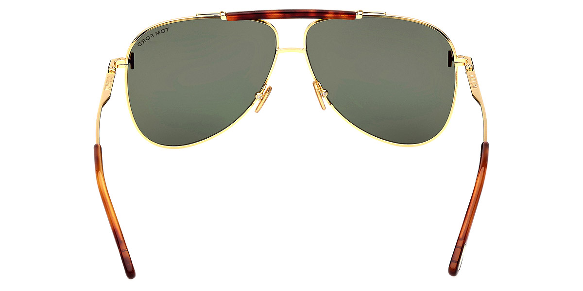 Color: Shiny Deep Gold/Shiny Classic Havana/T Logo (30N) - Tom Ford FT1018Brady30N60