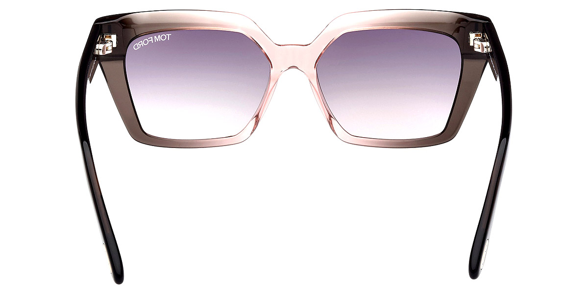 Color: Shiny Transparent Gray and Rose/T Logo (20G) - Tom Ford FT1030Winona20G53