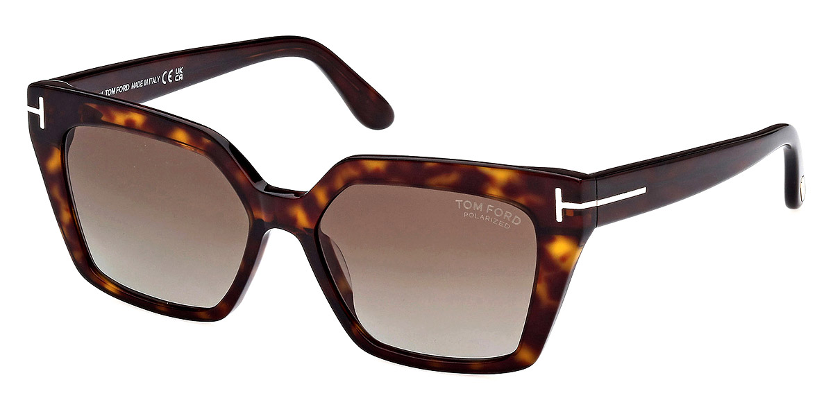 Color: Shiny Dark Havana/T Logo (52H) - Tom Ford FT1030Winona52H53