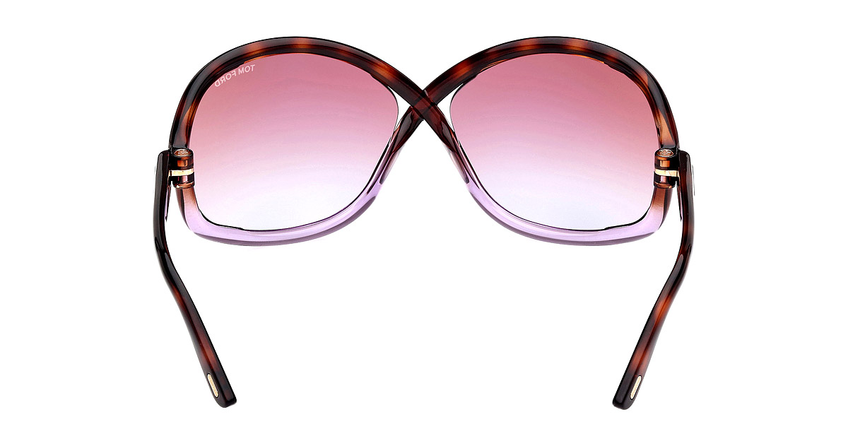 Color: Gradient Blonde Havana to Transparent Violet/T Logo (56Z) - Tom Ford FT1068Bettina56Z68