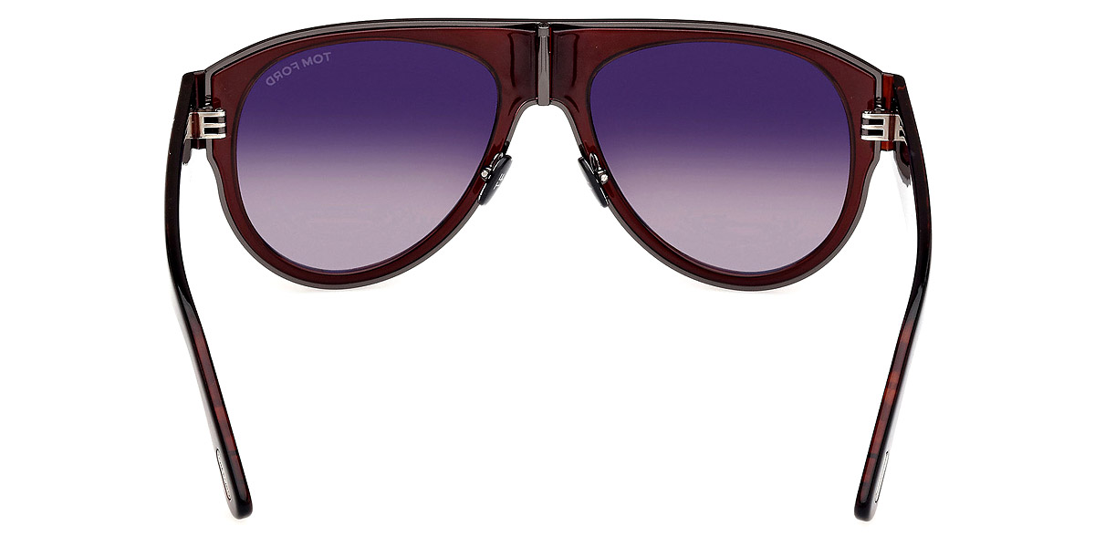 Color: Gunmetal/Transparent Brown/Red Havana/T Logo (48T) - Tom Ford FT1074Lyle-0248T58