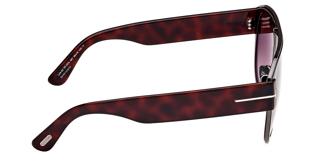 Color: Gunmetal/Transparent Brown/Red Havana/T Logo (48T) - Tom Ford FT1074Lyle-0248T58