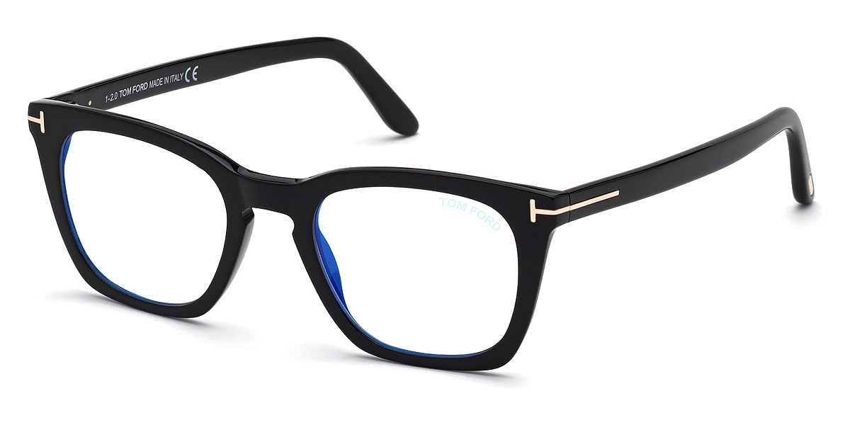 Tom Ford™ FT5736-B 001 50 Shiny Black/Shiny Rose Gold T Logo Eyeglasses