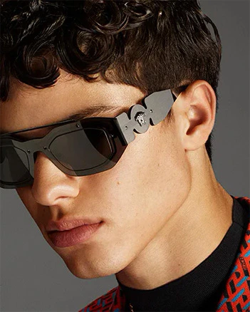 Versace Man Sunglasses, Polarized HAVANA Lenses Metal Frame 2199, Authentic
